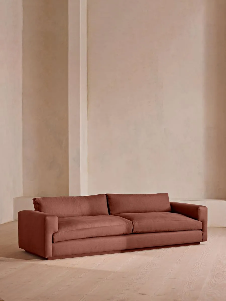 Mossley Four Seater Sofa, Linen, Sienna