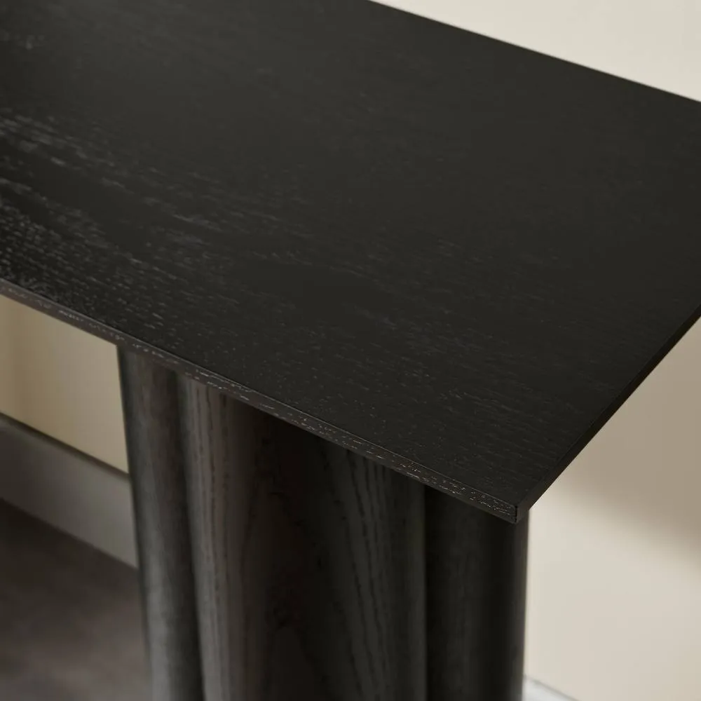 FurnitureboxUK Sutton Black Veneer Wood Console Table 4