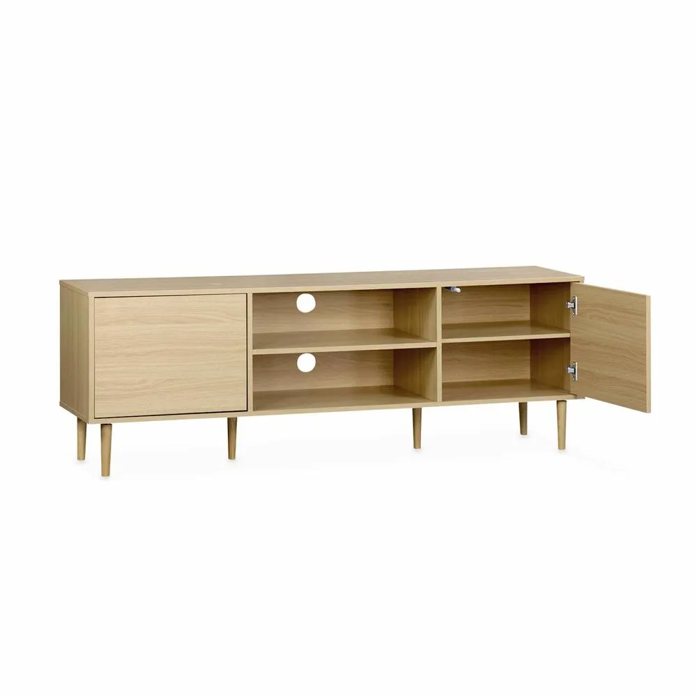 sweeek 160cm TV unit wooden effect 2 doors in Beige 6