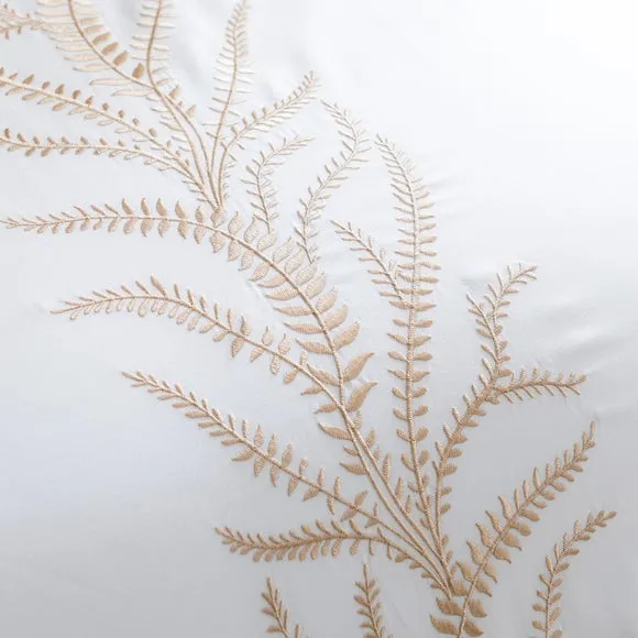 Embroidered Leaf Trail Microfibre Duvet Cover & Pillowcase Set 3