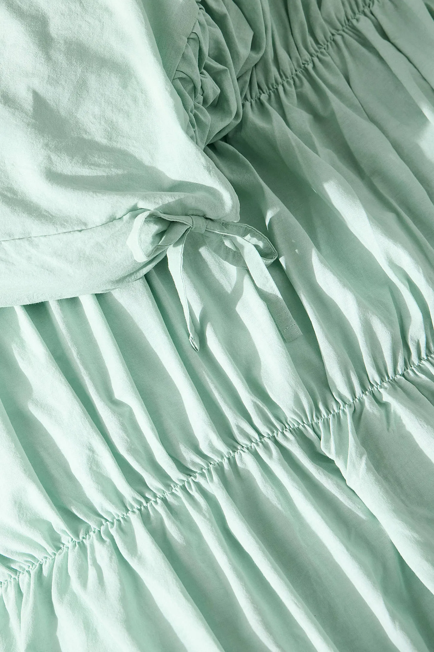 Cinched Duvet Set - Light Green 4