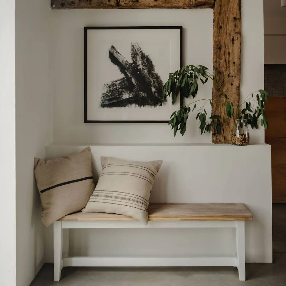 Statement Furniture Florence Solid Acacia Hardwood Dining Bench 140cm in White