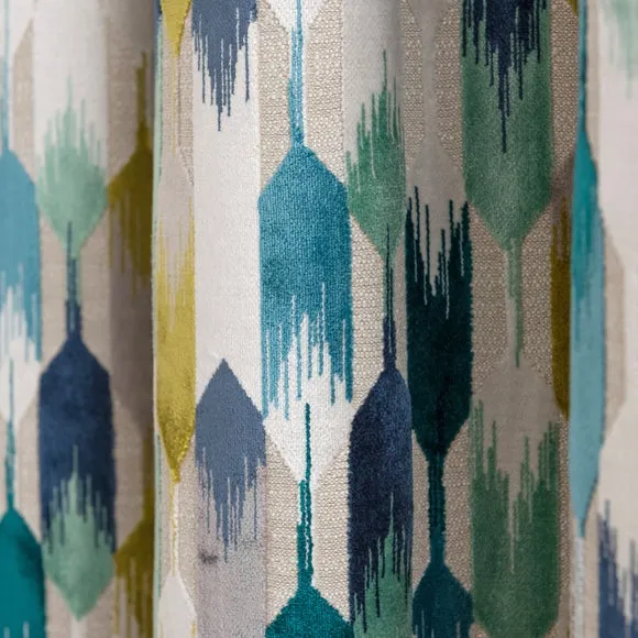 Kelso Cut Velvet Pencil Pleat Curtains 6