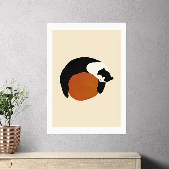 East End Prints Sleeping Cat Print by Sifa Mustafa 1