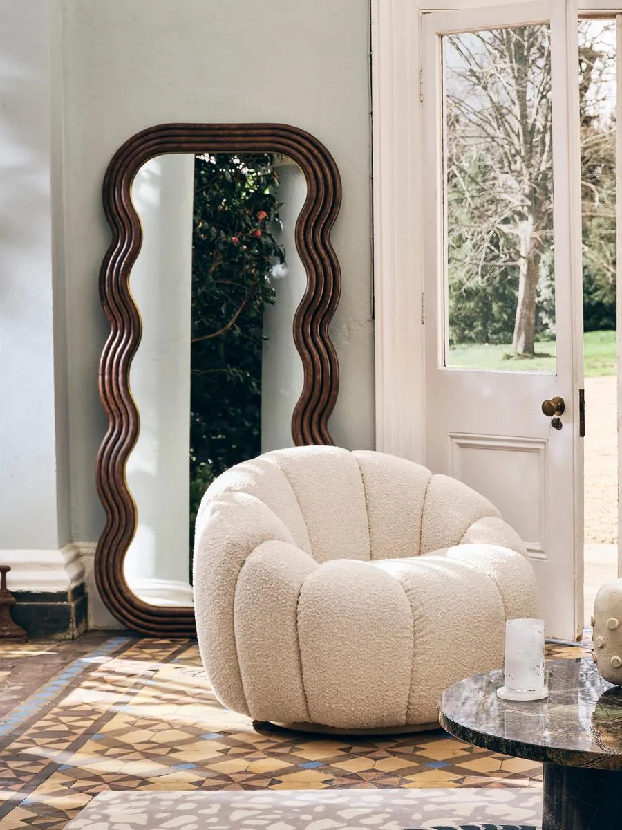 Aiden Floor Mirror, Burl
