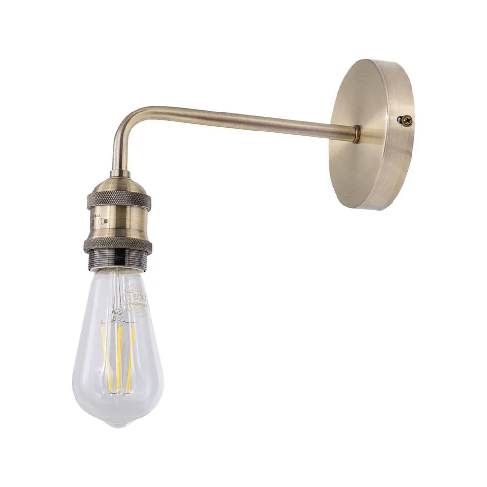 First Choice Lighting Isaac - Antique Brass Wall Lamp in Gold