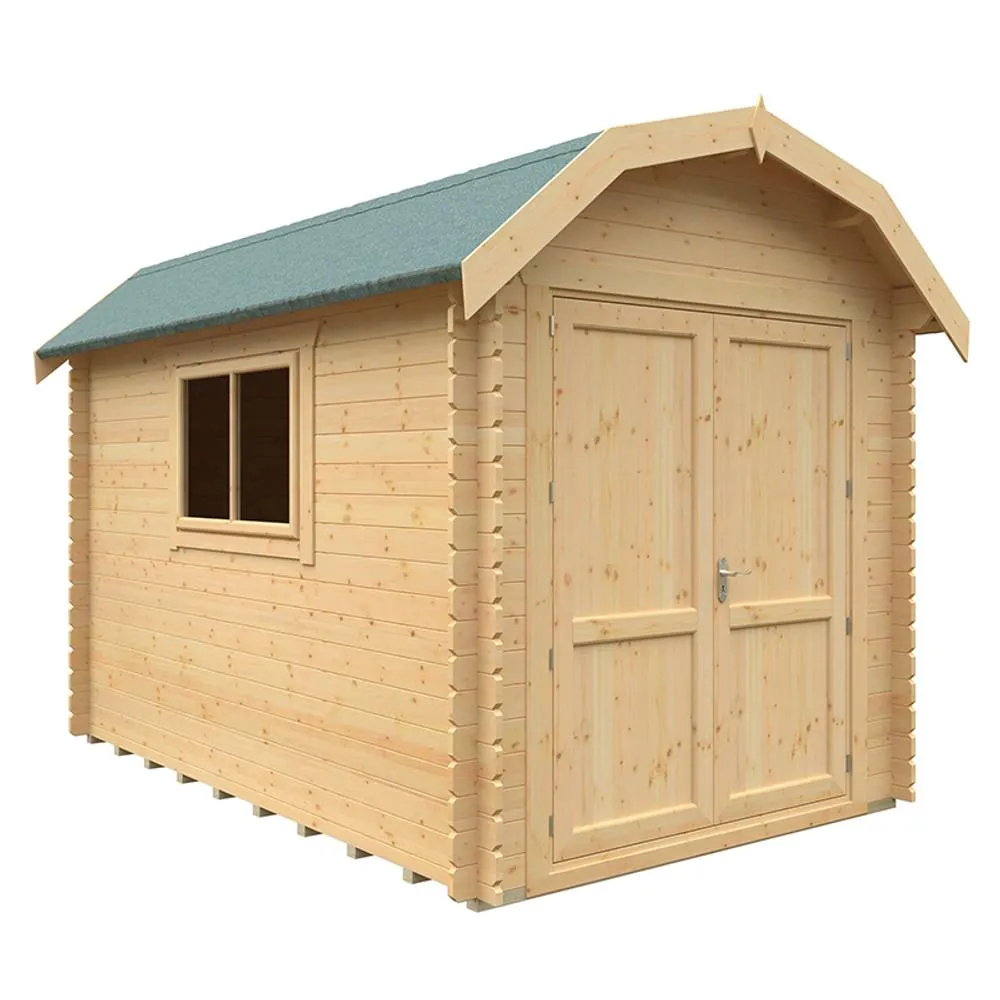 Buttercup Farm 12x8 The Aldford Barn 28mm Cabin - L355 x W235 x H277.6 cm in Natural