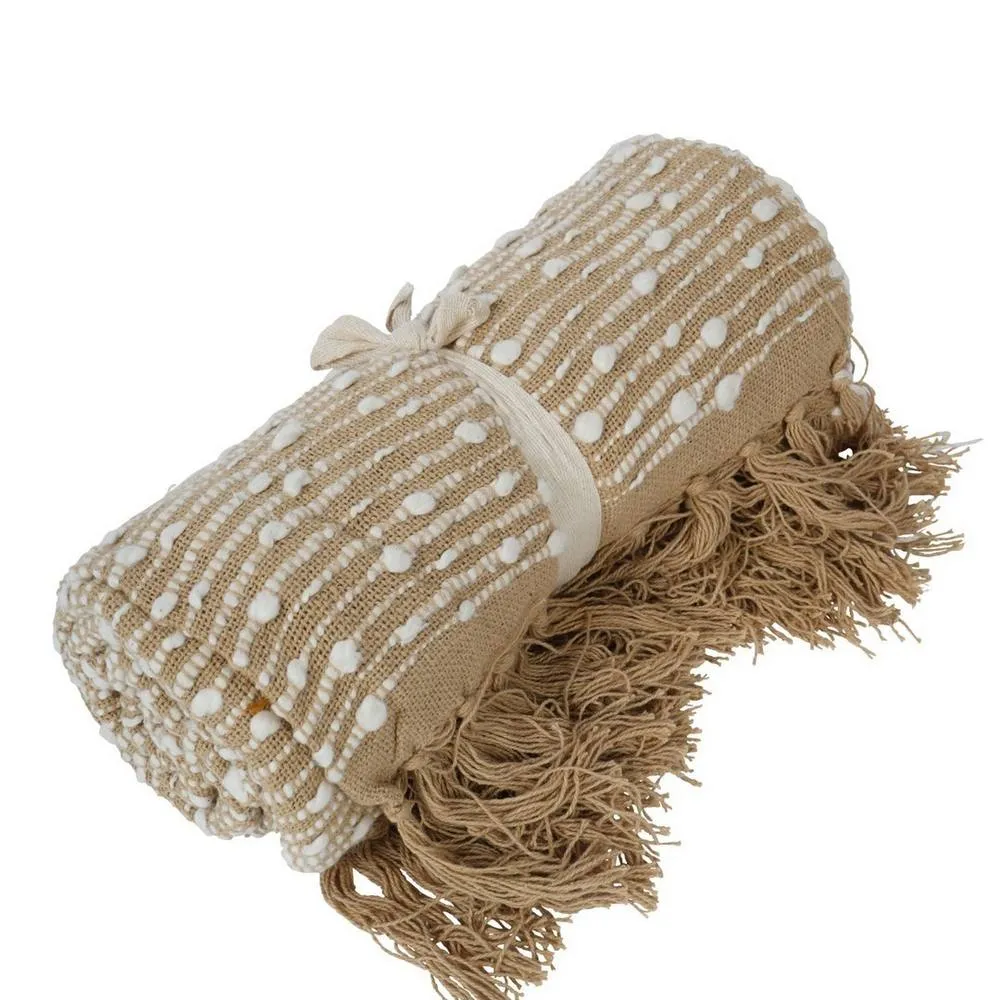 The Libra Company Jette Throw - Cotton - L125 x W150 x H1 cm - Natural