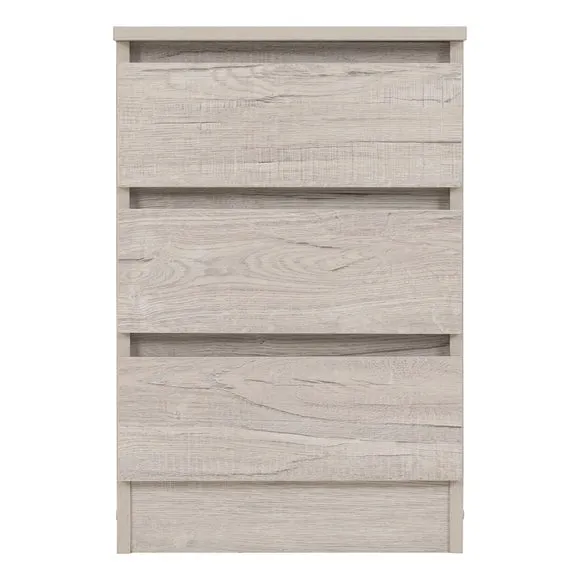 Return - Walker 3 Drawer Bedside Table, Urban Snow 3