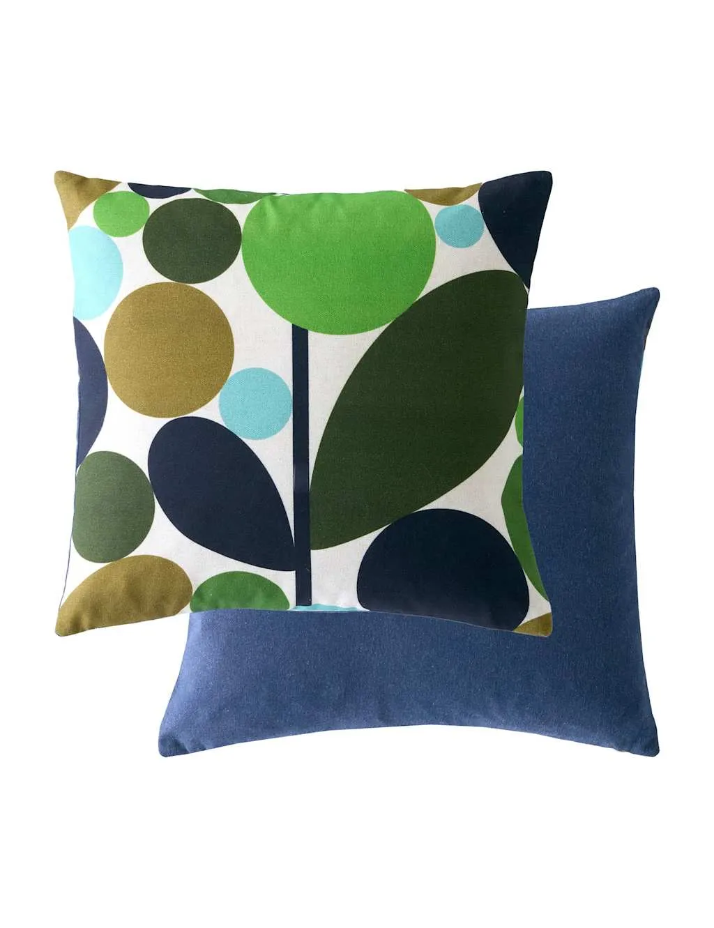 Orla Kiely Bubble Flower Cotton Rich Cushion with Linen Green Mix
