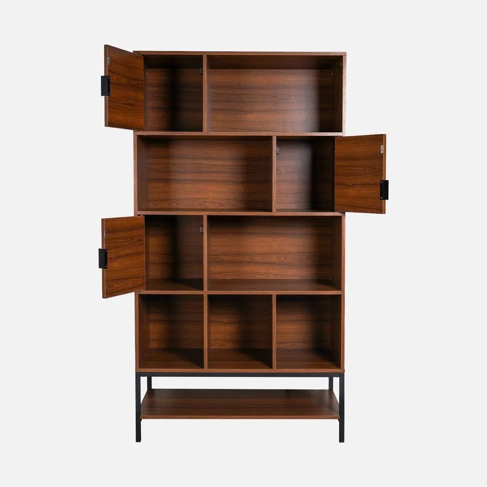 sweeek 9-compartment Bookcase in Dark Brown 3