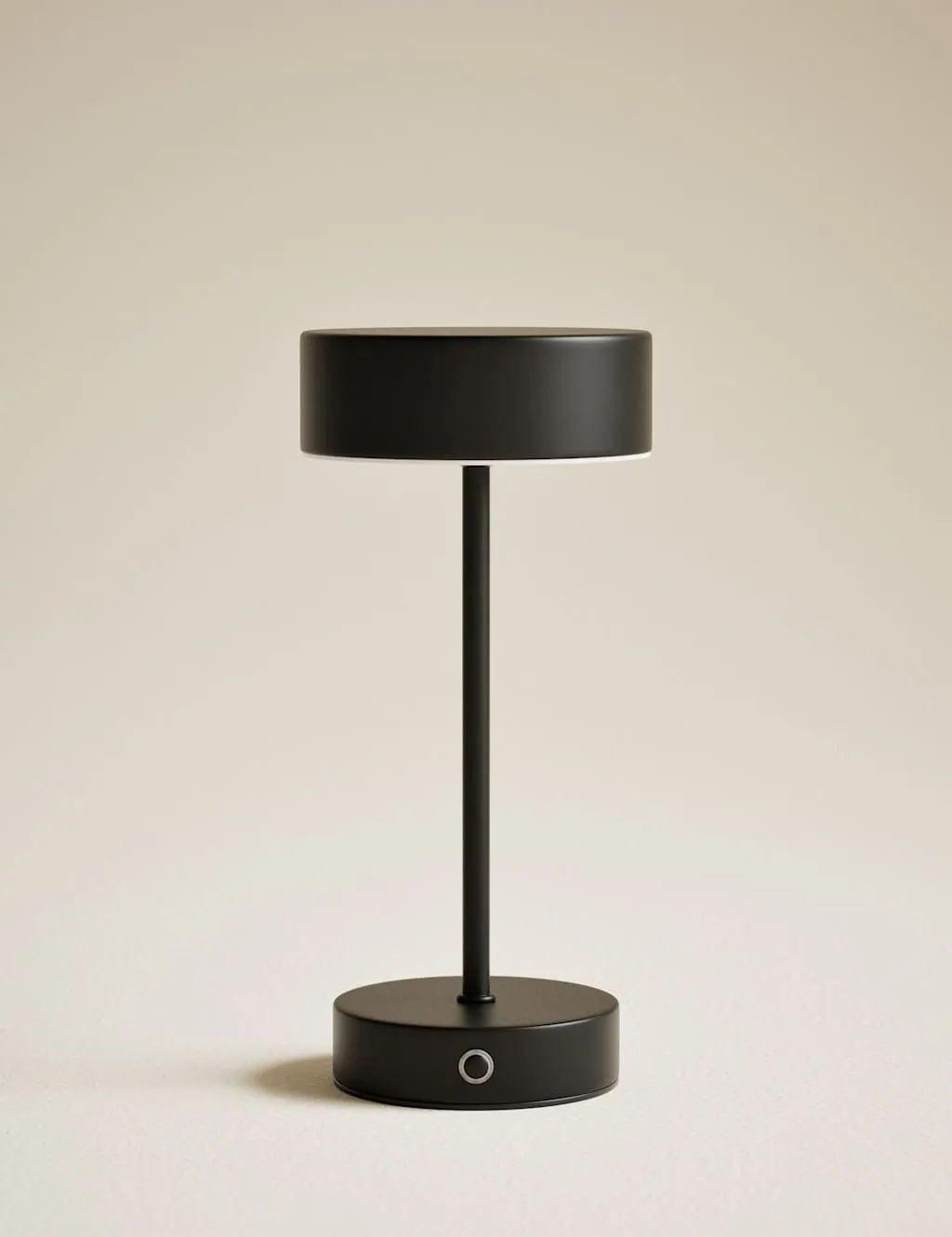 M&S Flat Head Small Rechargeable Table Lamp Black