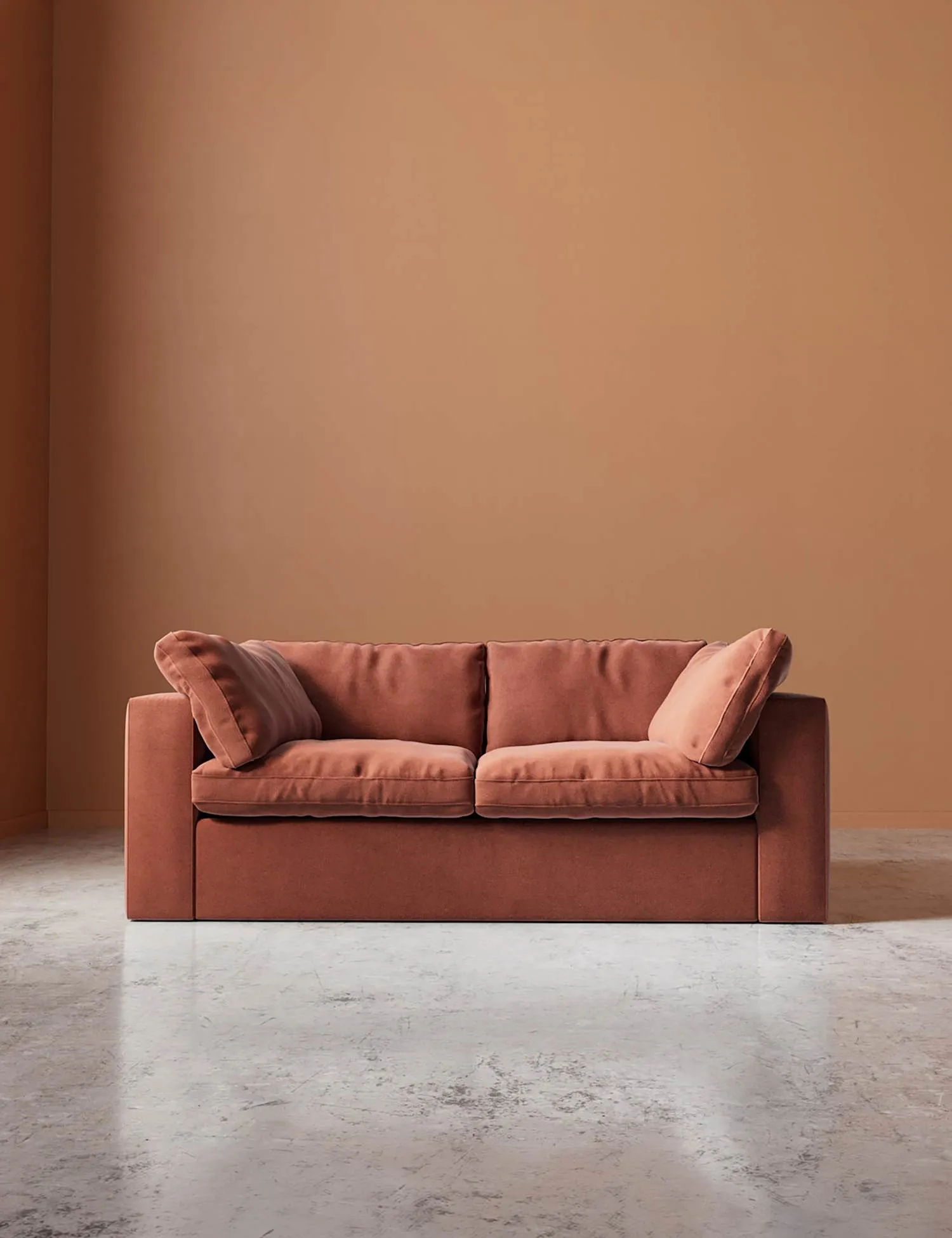 Swoon Velvet 2 Seater Sofa Brown