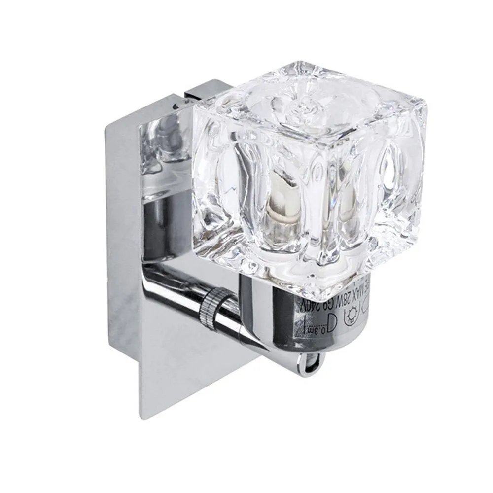 ValueLights Ritz Ice Cube Pair of Silver Indoor Wall Spotlight