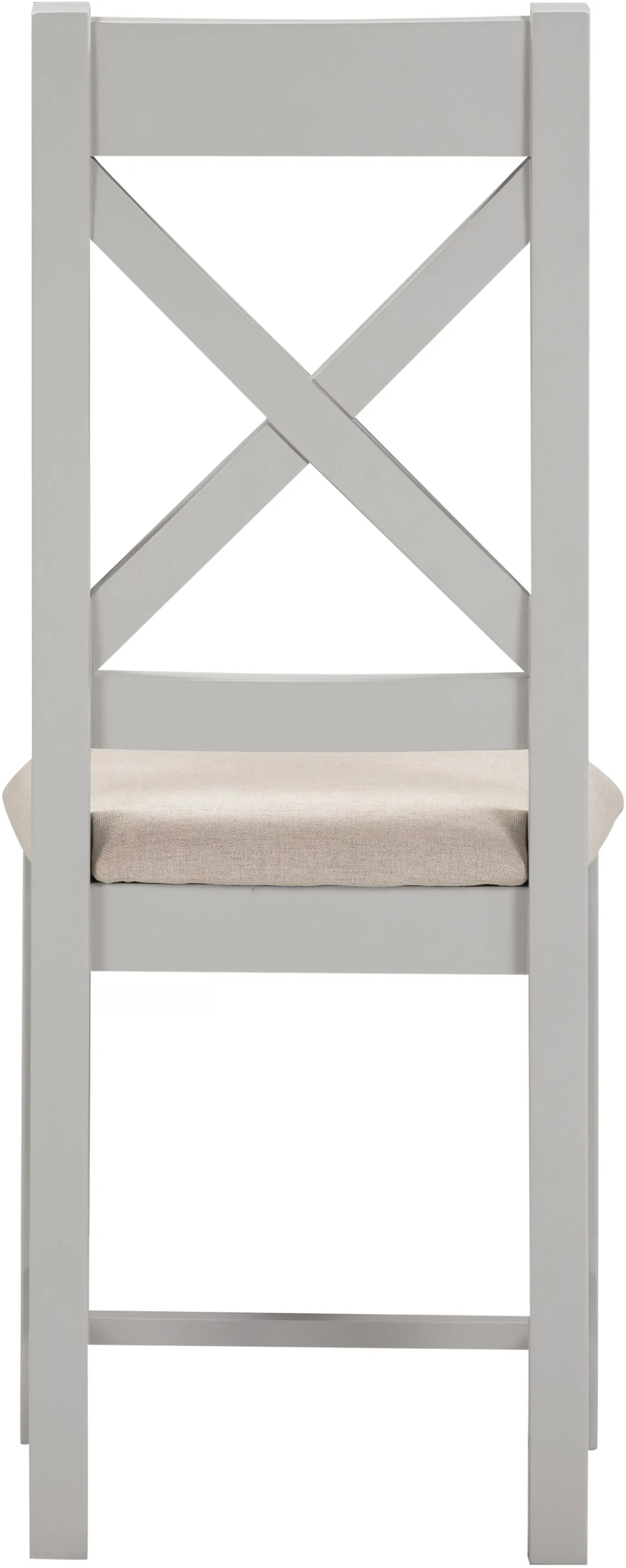 Seconique Windsor Ivory Cross Back Chair (Box of 2) in Light Grey 4