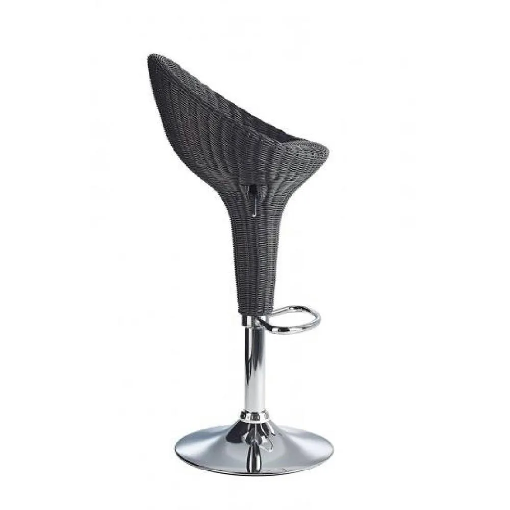 netfurniture Blazone Black Rattan Style Modern Kitchen Bar Stool Height Adjustable 6
