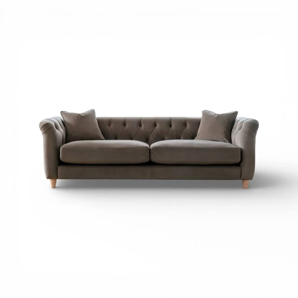 The Great Sofa Company Kensington 3-Seater Velvet Chesterfield Sofa in Grey 3