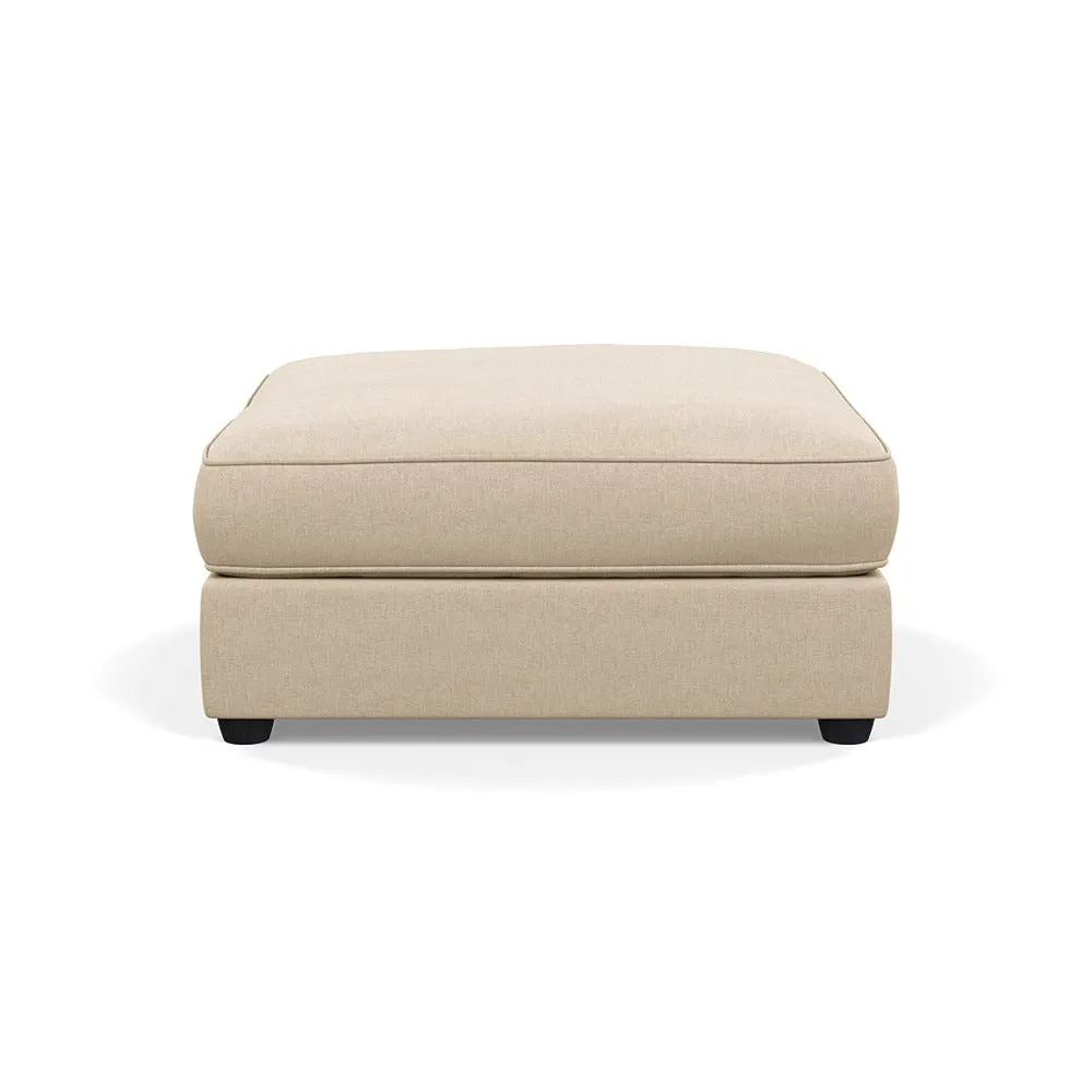 Heal's Tailor Footstool Brushed Cotton Oat Black Feet