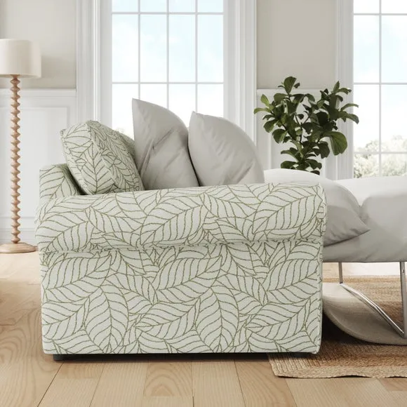 Flori Woven Leaf Fabric 2 Seater Sofa Bed 2