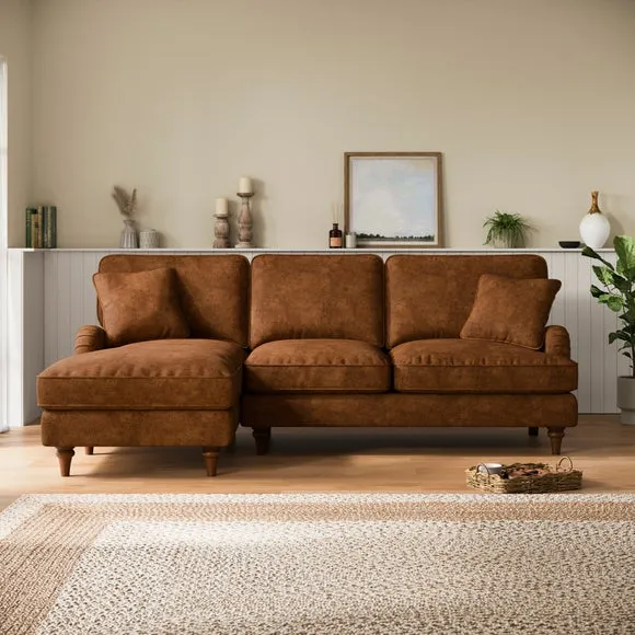 Beatrice II Relaxed Faux Leather Corner Storage Sofa Bed 2