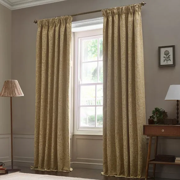 Morris & Co. Acorn Tonal Jacquard Pencil Pleat Curtains 1
