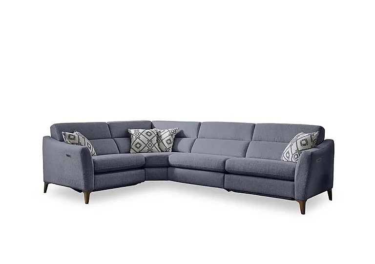 Moderna Power Recliner Left Hand Facing Corner Sofa with Power Telescopic Headrests