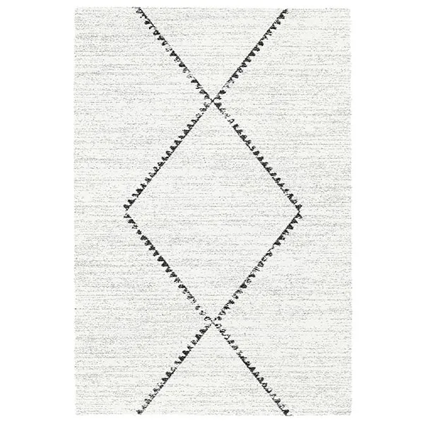 Mari Single Diamond Rug  Cream