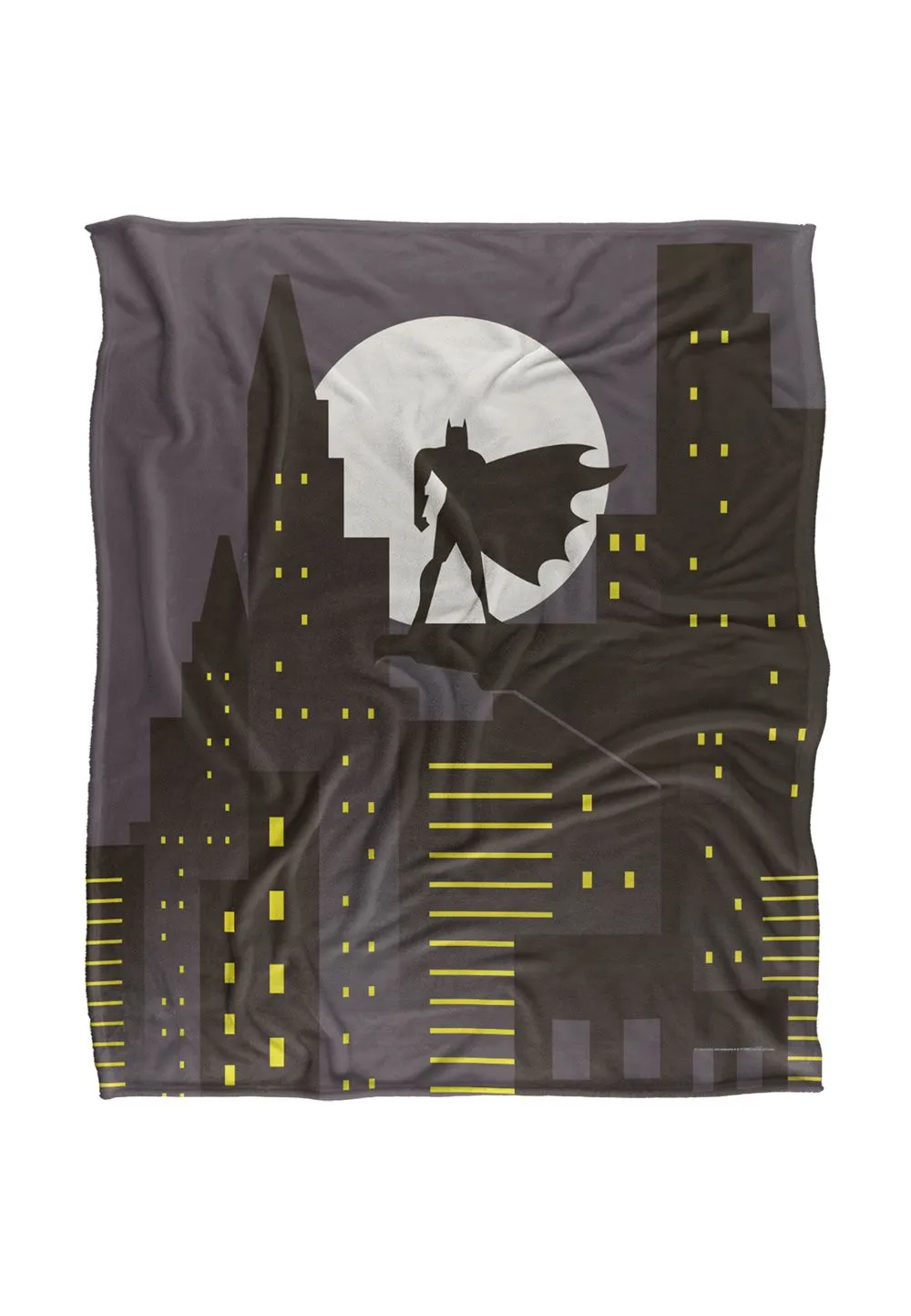 Warner Bros. Batman City Silhouette Silky Touch Super Soft Throw Blanket 152 X 127 cm in White