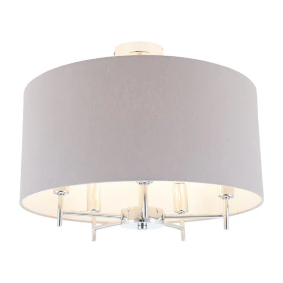 Plaza Silver Semi Flush Ceiling Light 4