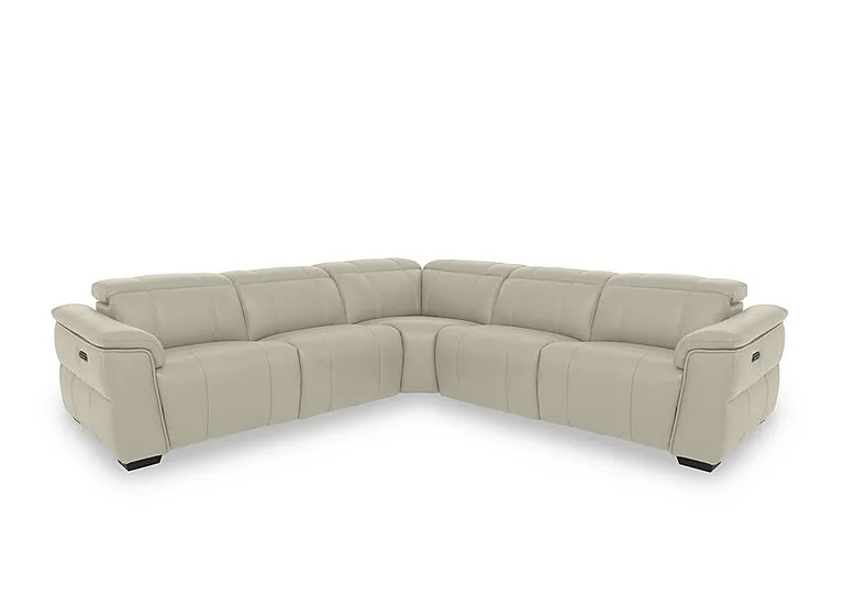 Inca NC Leather Large Power Recliner Corner Sofa with Power Headrests - Bone China - Sofas and Armchairs - In Time for Christmas