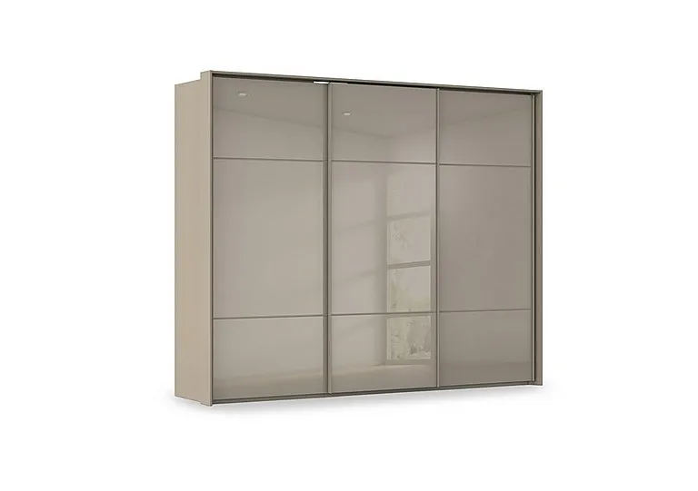 Haven 280cm 3 Door Slider Wardrobe with Glass Doors