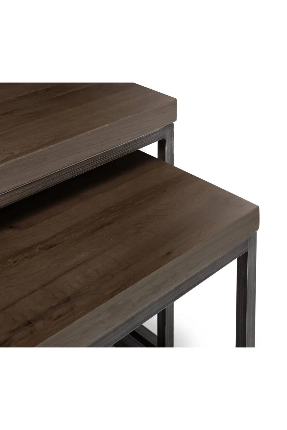 Julian Bowen Brooklyn Rectangular Coffee Table with 2 Nesting Tables in Dark Brown 5