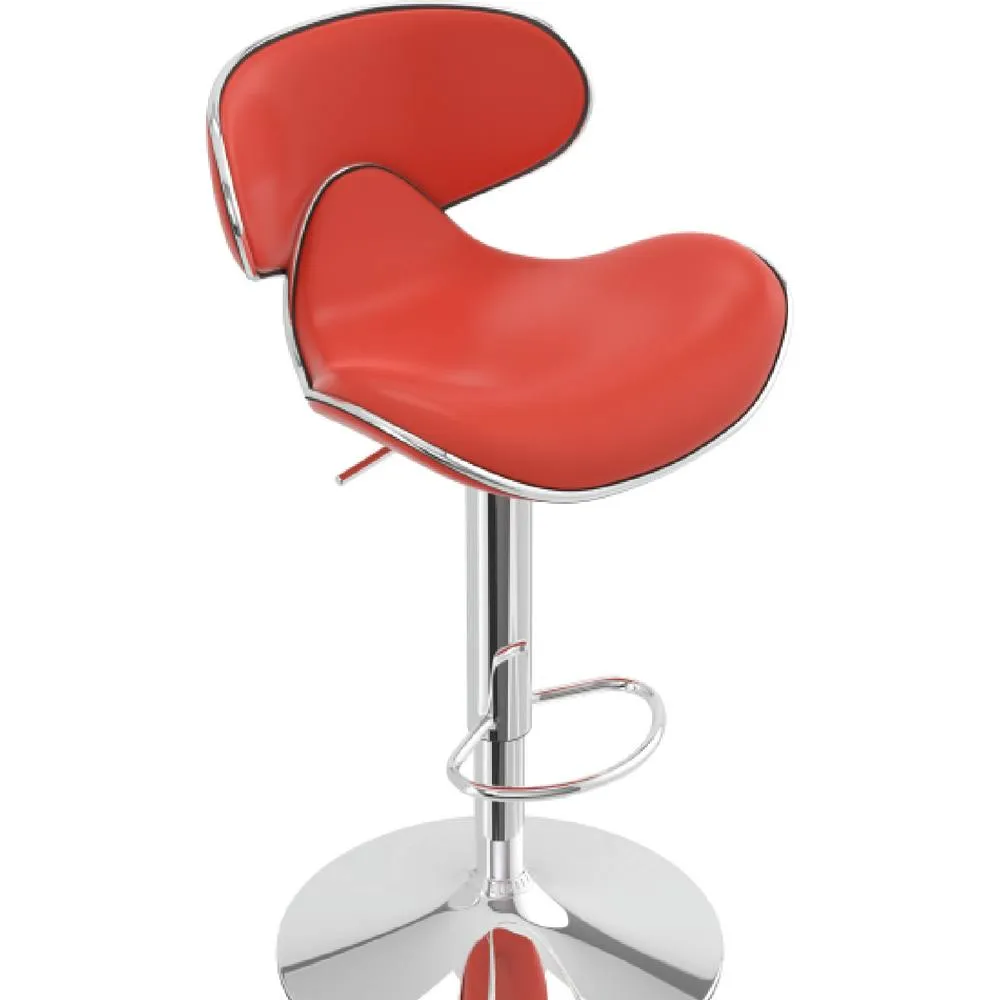 netfurniture Wallon Red Stylish Adjustable Kitchen Bar Stool 6