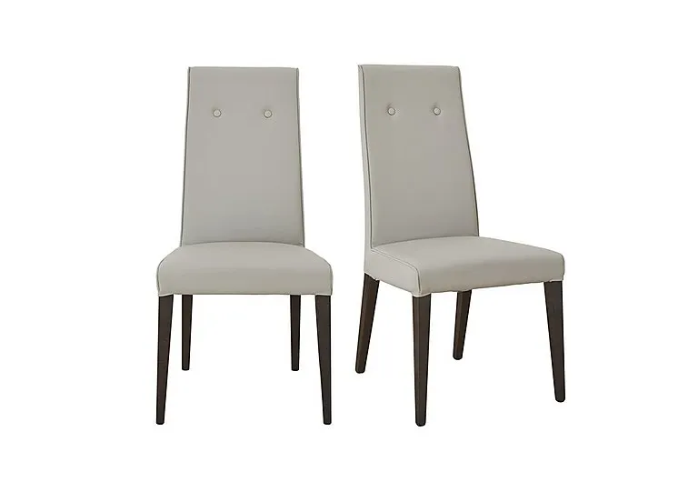 St Moritz Pair of Faux Leather Upholstered Dining Chairs