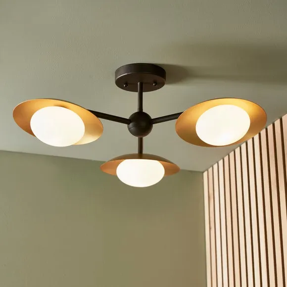 Vogue Rutter 3 Light Semi Flush Ceiling Light