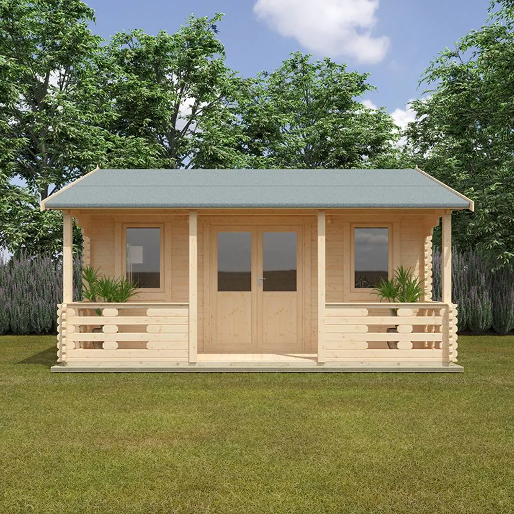 Buttercup Farm 18x14 The Addlington 44mm Cabin - L535 x W415 x H293.2 cm in Natural 3