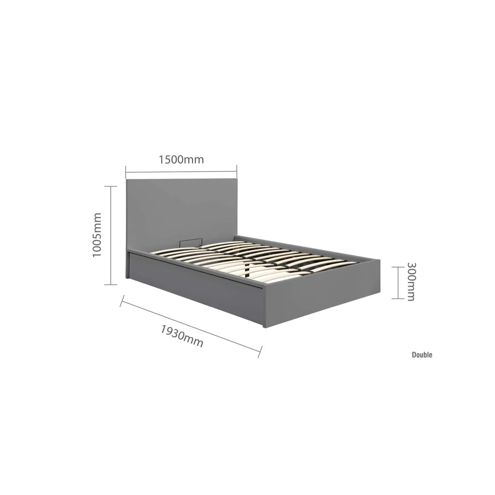 Birlea Ottoman Bed Frame Storage Oslo Gas Lift Black Grey White 6