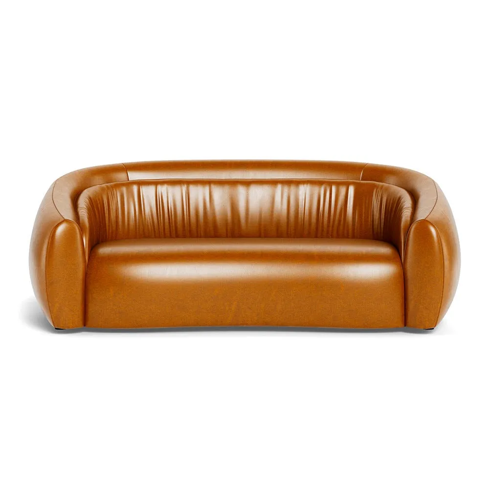 Heal's Flora 3 Seater Sofa Stonewash Leather Toffee 1