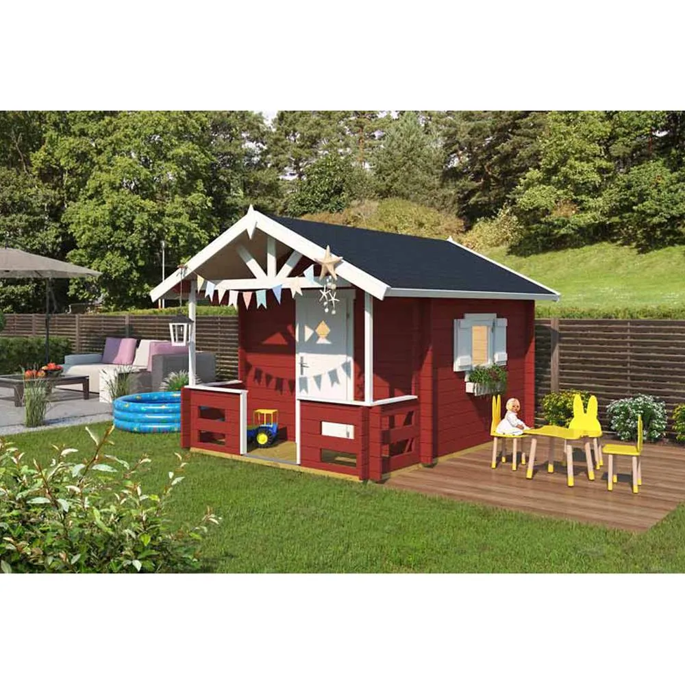 Lasita Maja Ltd Lekstuga Lido-Log Cabin, Home Office - L270xW330xH210.9 cm in Light Tan 3