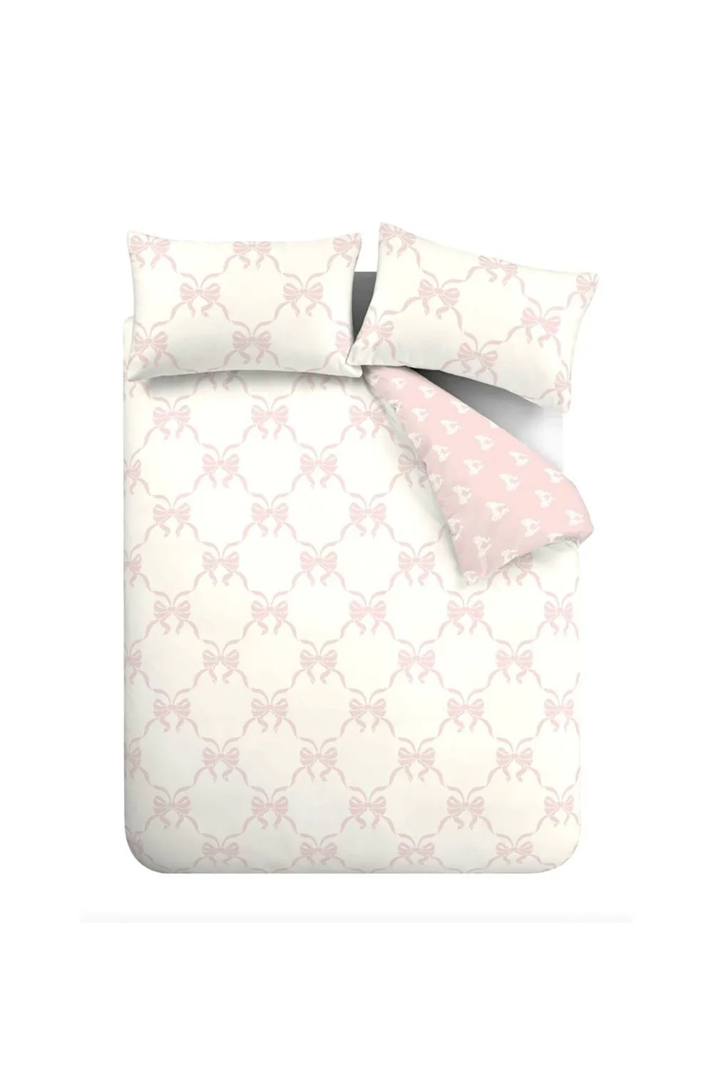 Catherine Lansfield Pretty Bows Reversible Duvet Cover Set in Pink 5