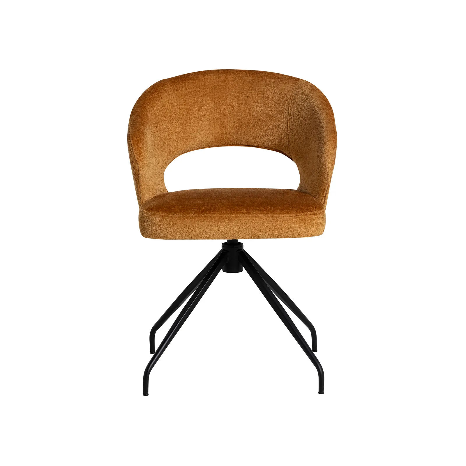 Pure Furniture Cagney Swivel Curved Leg Dining Chair, Gold Fabric | Barker & Stonehouse 3