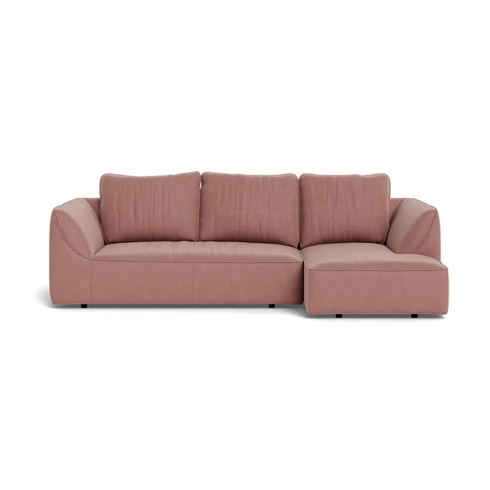 Heal's Morven Right Hand Facing Corner Chaise Sofa Smart Luxe Velvet Dusky Pink 1