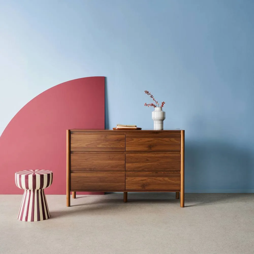 sweeek Wood decor chest with 6 drawers in Dark Brown 4