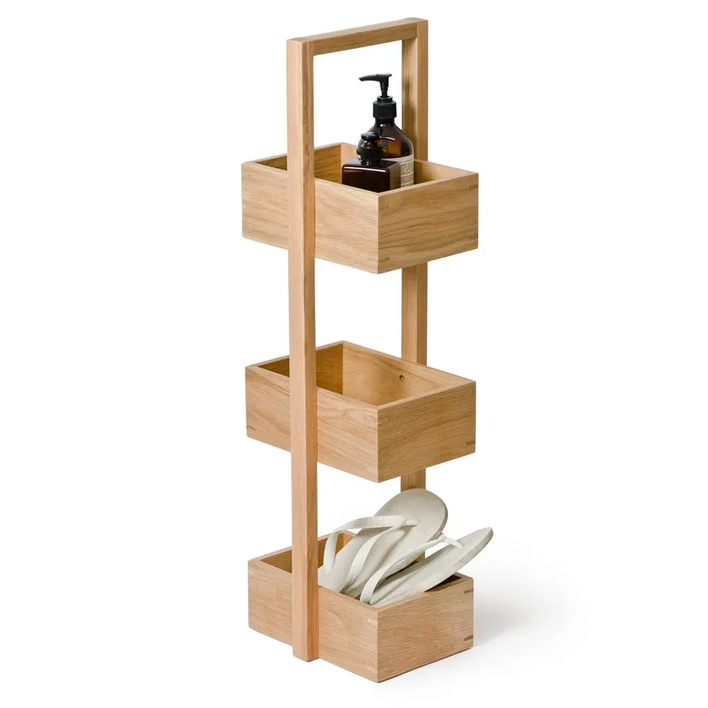 Wireworks Bathroom Storage Stand Natural Oak 3 tier 2