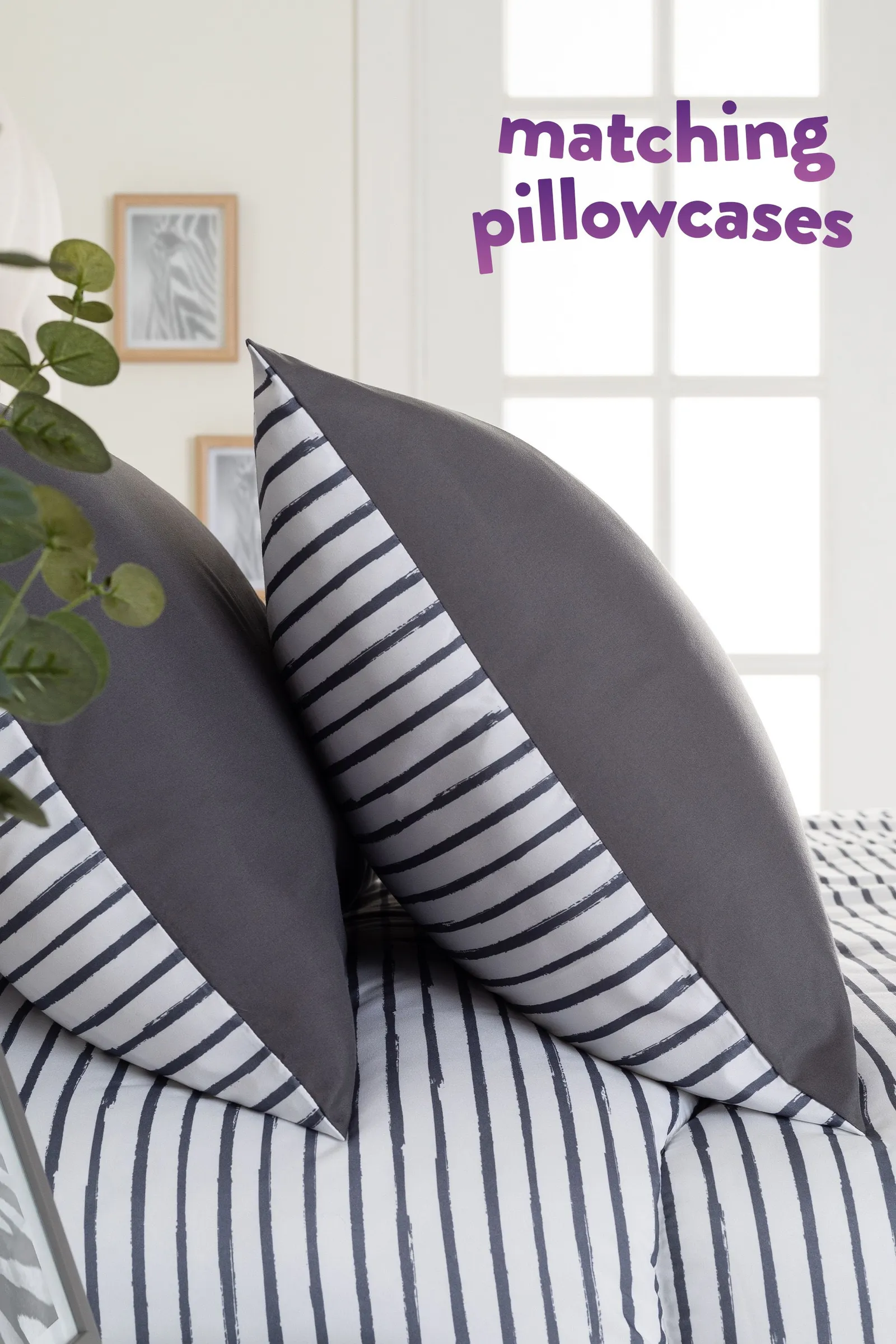 Slumberdown Coverless Comfort Printed Stripe Grey 10.5 Tog Duvet 4