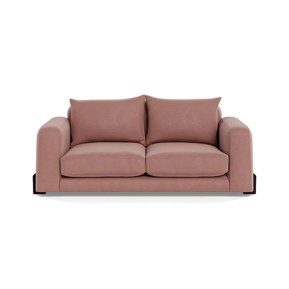 Heal's Nuvola 3 Seater Sofa Smart Luxe Velvet Dusky Pink Black Painted Feet 2