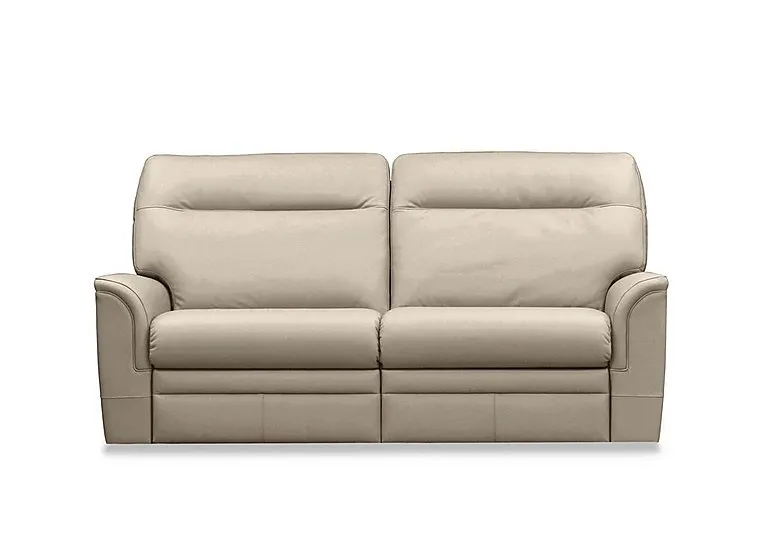 Hudson 23 Large 2 Seater Leather Recliner Sofa with Headrests and Power Lumbar - Como Taupe