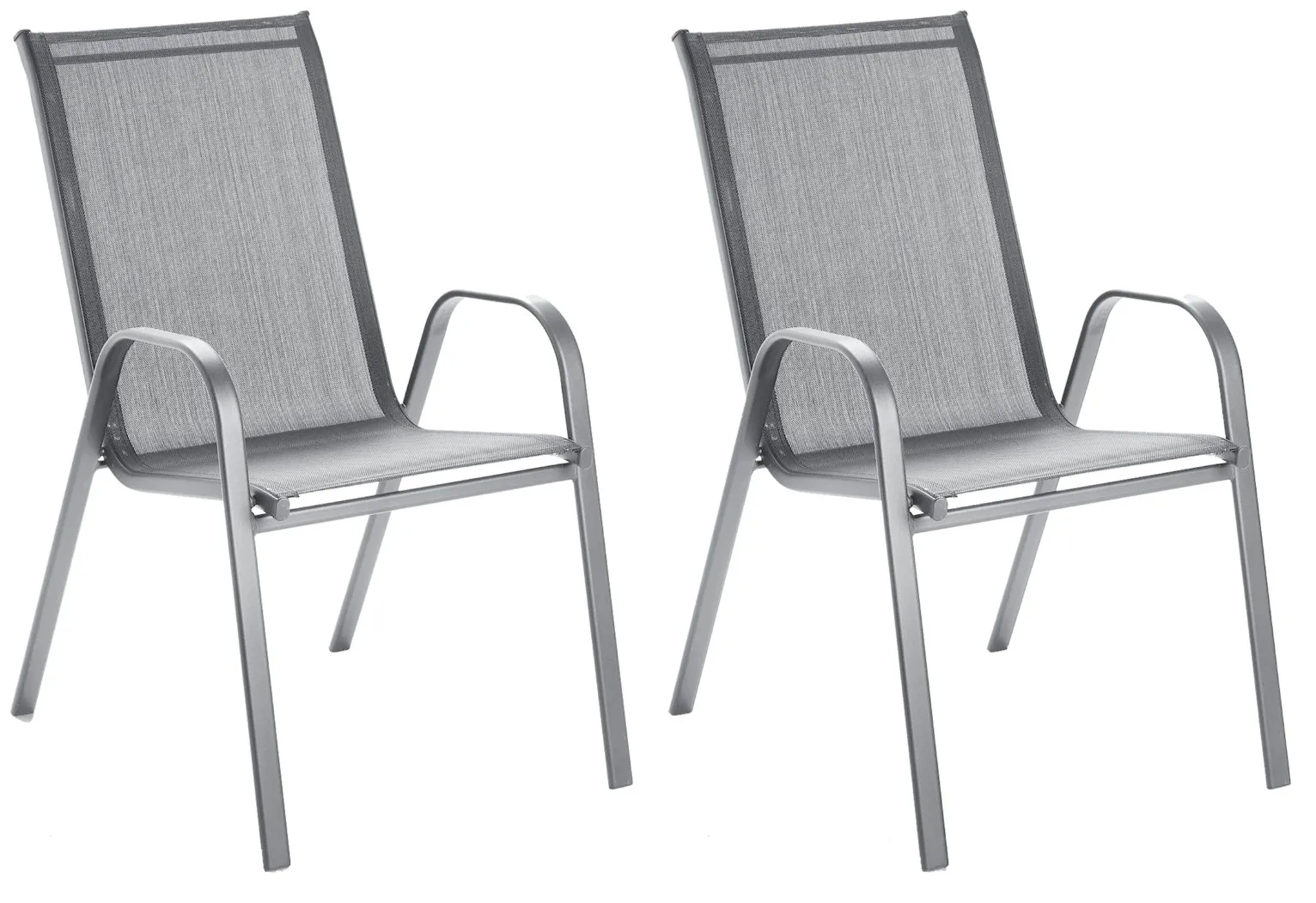 Argos Home Sicily Set of 2 Stacking Garden Chairs - Grey