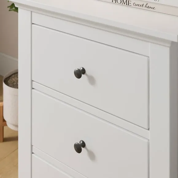 Lynton 3 Drawer Bedside Table, White 3