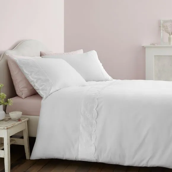 Bianca Fine Linens Elise Lace 100% Cotton Duvet Cover & Pillowcase Set 1